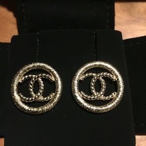 Classic gold Chanel stud earrings